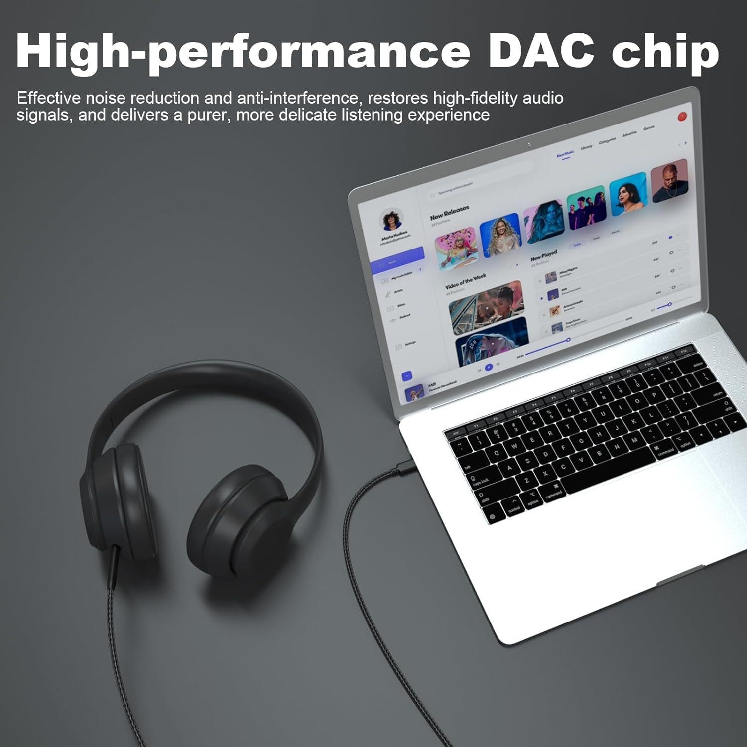 Cable de audio USB-C a 2.5mm Puiixur para Bose y AKG