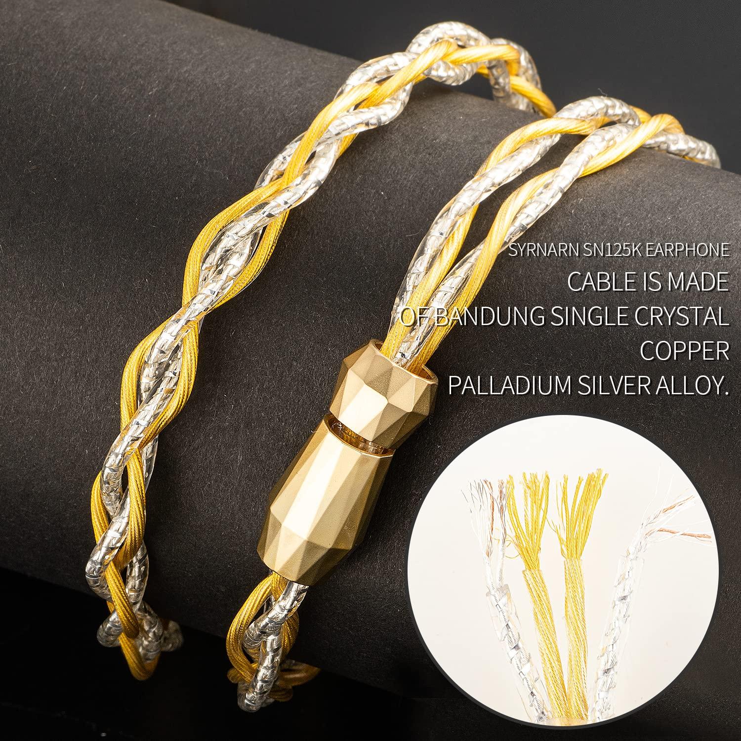 Cable Estéreo SYRNARN SN125K 3.5mm MMCX Cobre Plata Alta Calidad