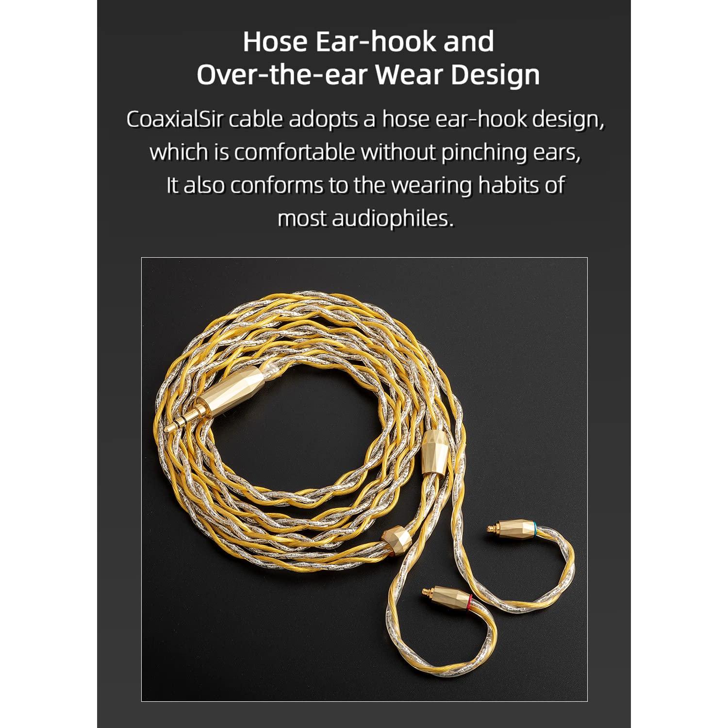 Cable Estéreo SYRNARN SN125K 3.5mm MMCX Cobre Plata Alta Calidad