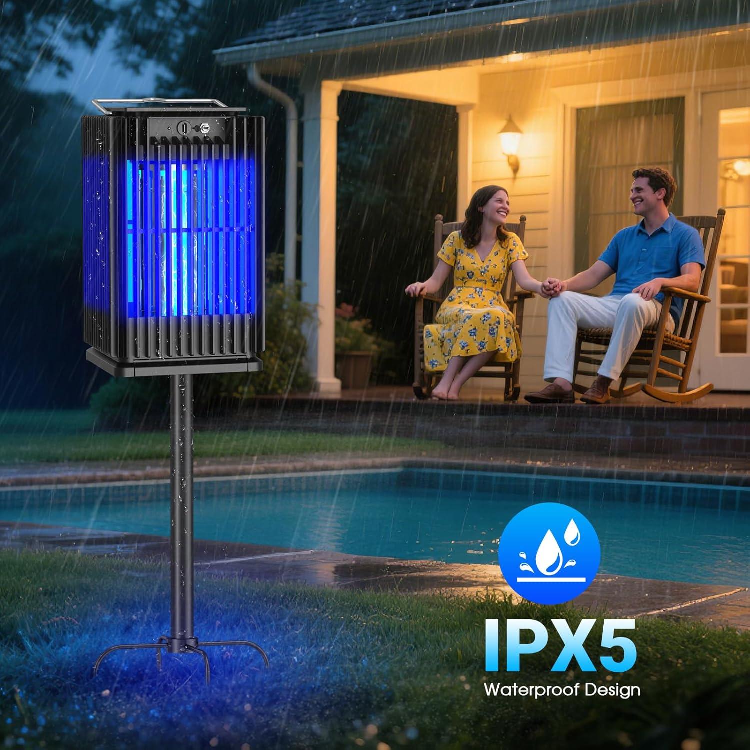 Zapper Solar de Insectos Zwiran 5000mAh Impermeable Negro