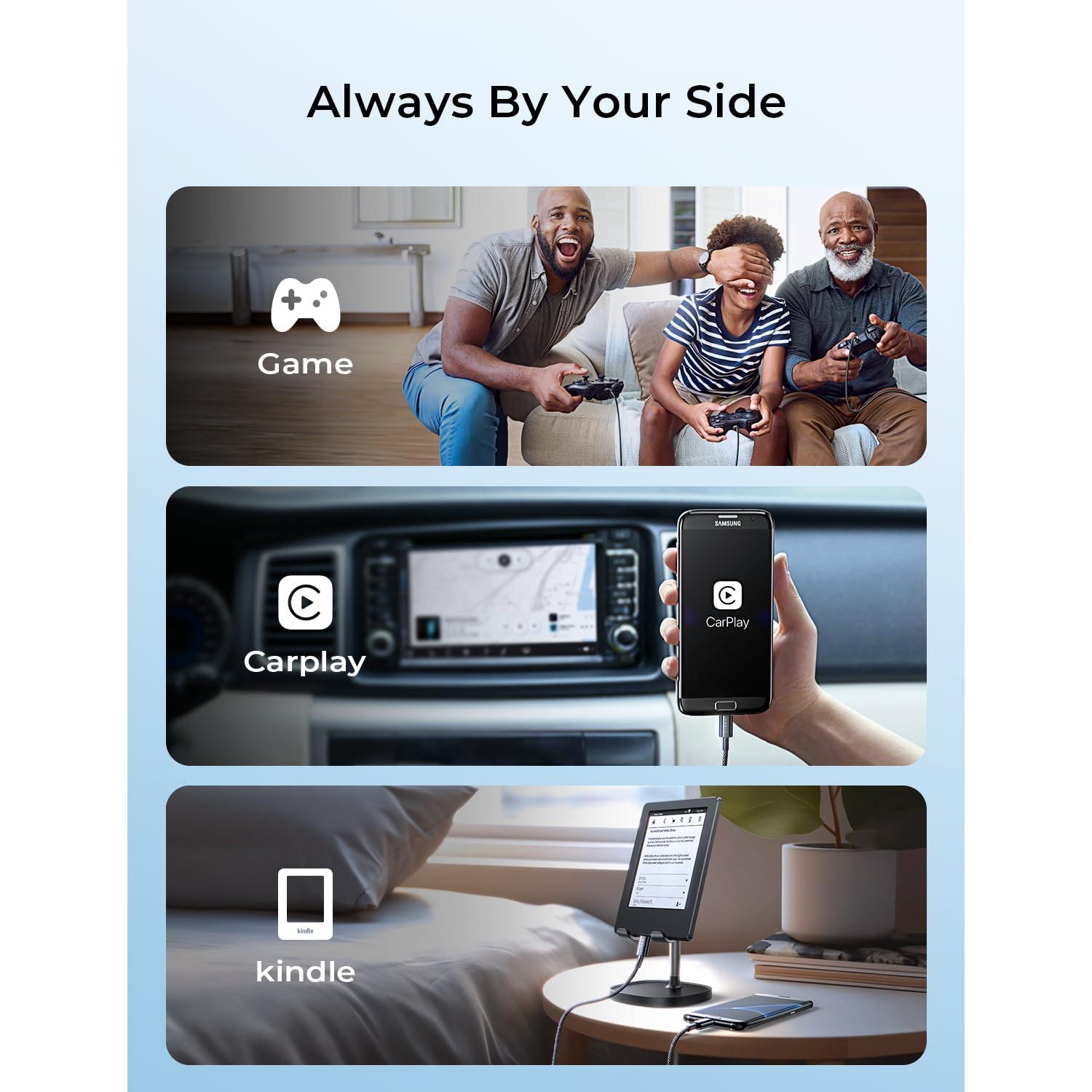 Cable USB C a Micro USB LISEN 1m 2-Pack Carga Rápida 2.4A