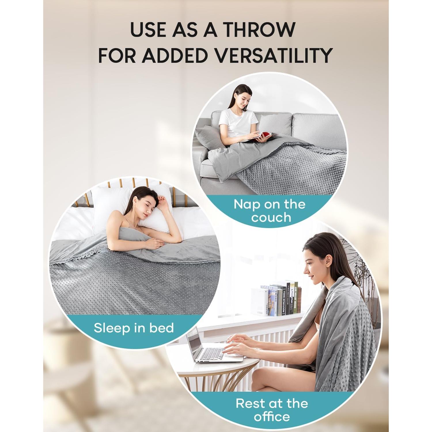 Funda de Manta con Peso Cottonblue 122x183 cm Gris Suave