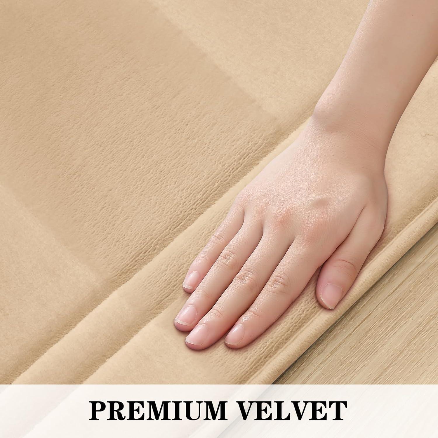 Alfombra de Baño BYSURE 3 Piezas Beige Antideslizante