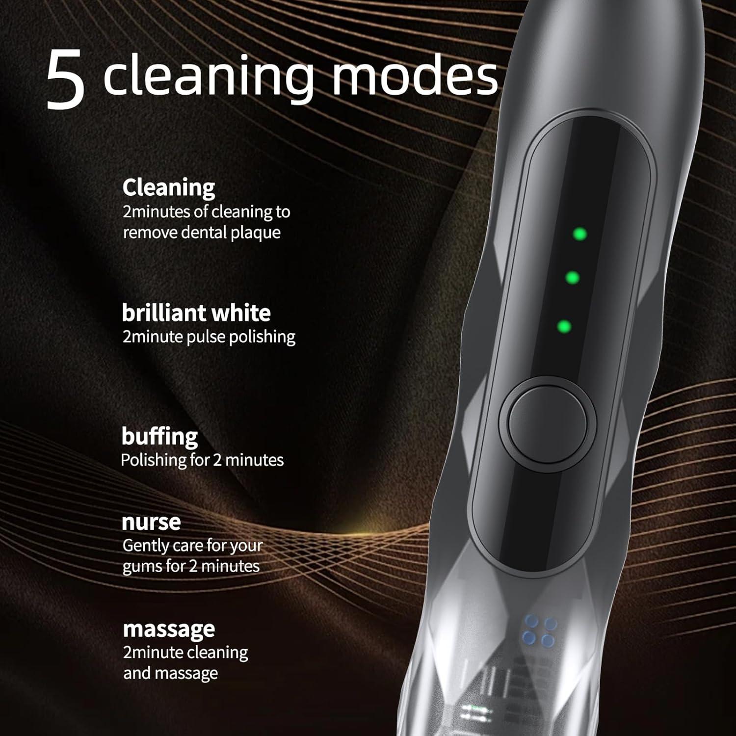 Cepillo de Dientes Eléctrico Lumivoid Sonic 48000VPM 10 Cabezas