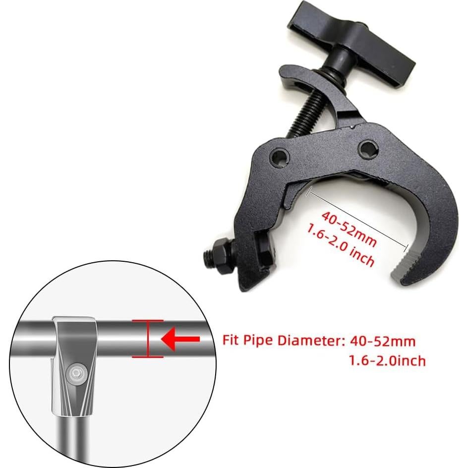 4Pack Ganchos Abrazadera Iluminación Feleolibe 440kg 4-5cm