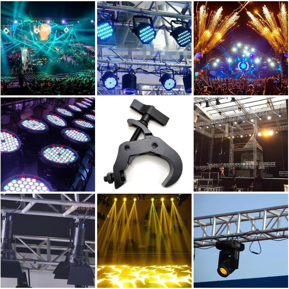 4Pack Ganchos Abrazadera Iluminación Feleolibe 440kg 4-5cm