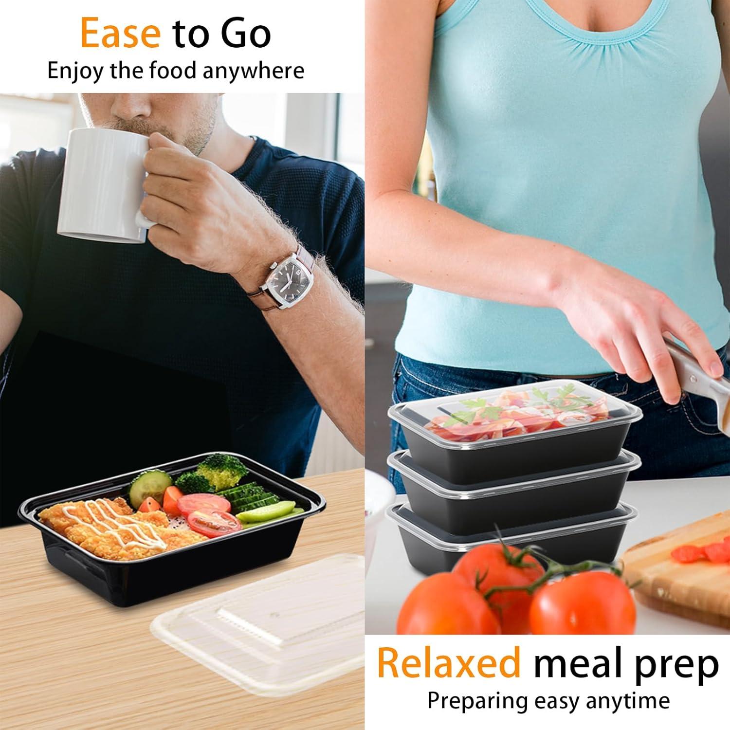 Contenedores de Comida Reutilizables PIRTA 24 oz - 60 Pcs