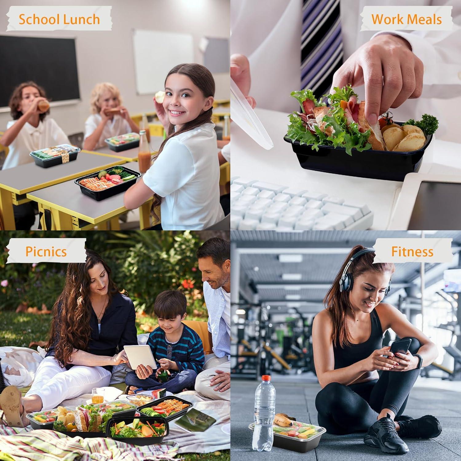 Contenedores de Comida Reutilizables PIRTA 24 oz - 60 Pcs