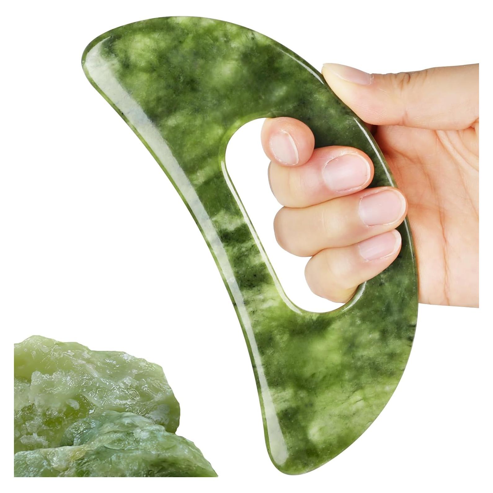 Herramienta de Masaje Gua Sha Jade Mierbai 15.7x8.6cm Anticelulitis
