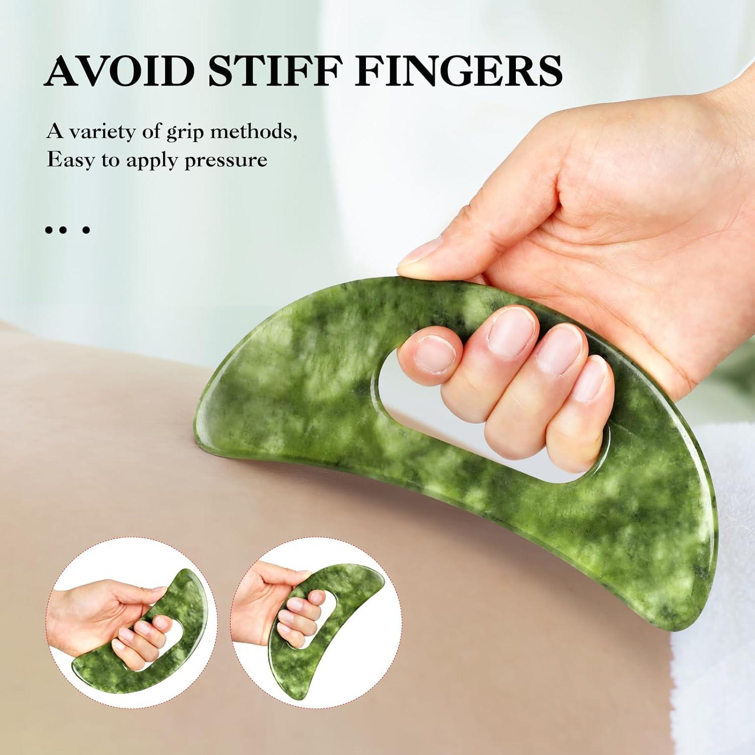 Herramienta de Masaje Gua Sha Jade Mierbai 15.7x8.6cm Anticelulitis