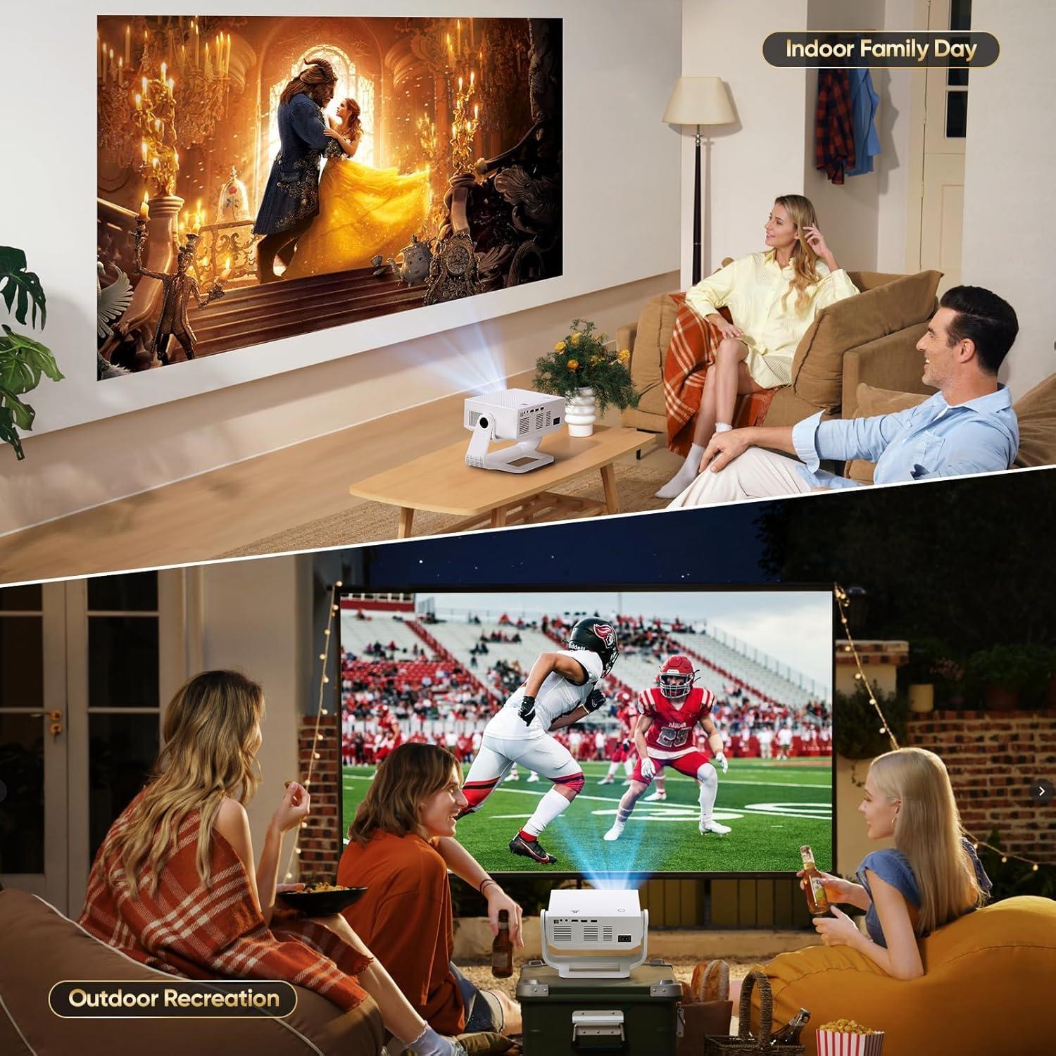 Proyector WiFi Bluetooth Wielio 1080P 650 ANSI 20000 Lúmenes