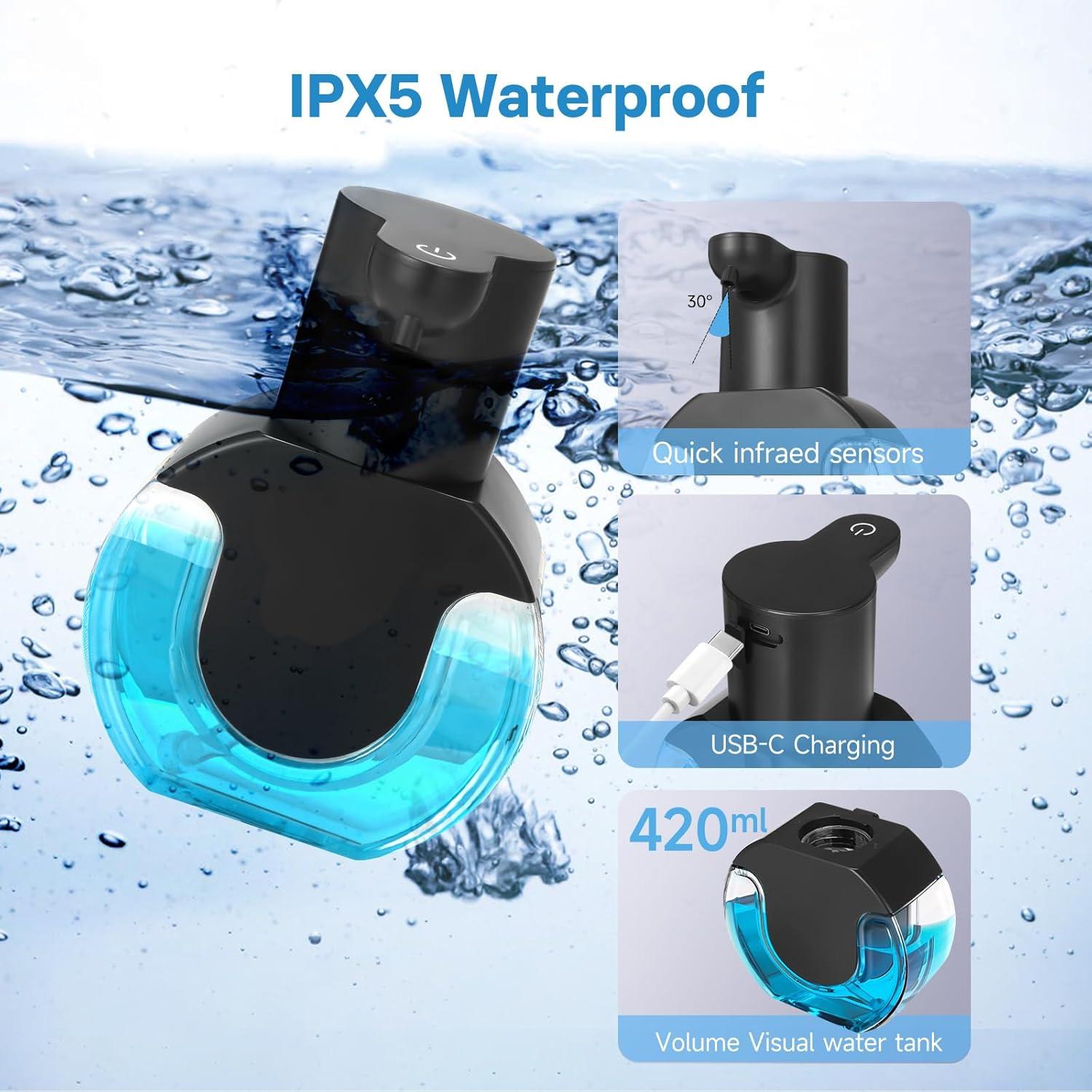 Paquete de 2 dispensadores automáticos de jabón VZZNN 420ml