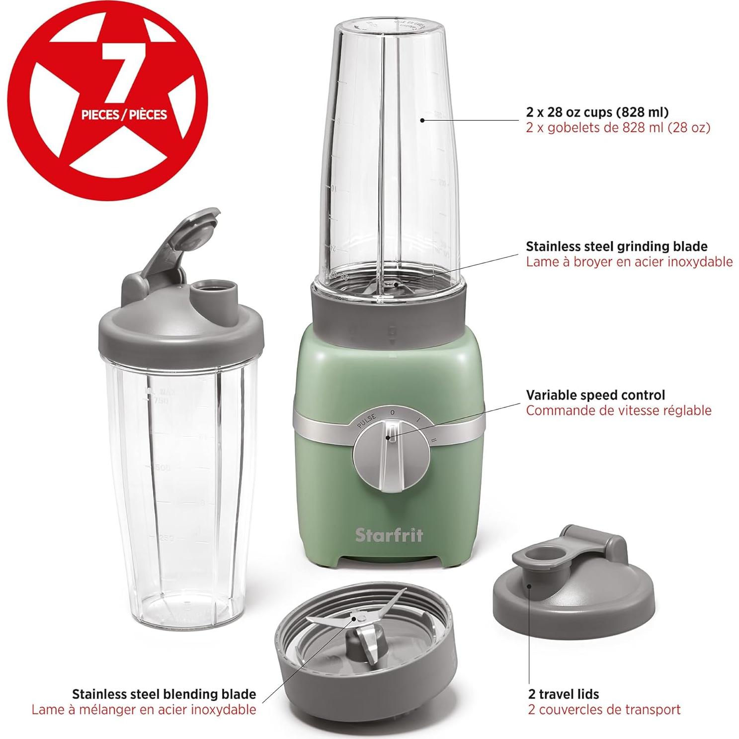 Batidora Personal Starfrit 300W - 2 Tazas 828ml - Salvia