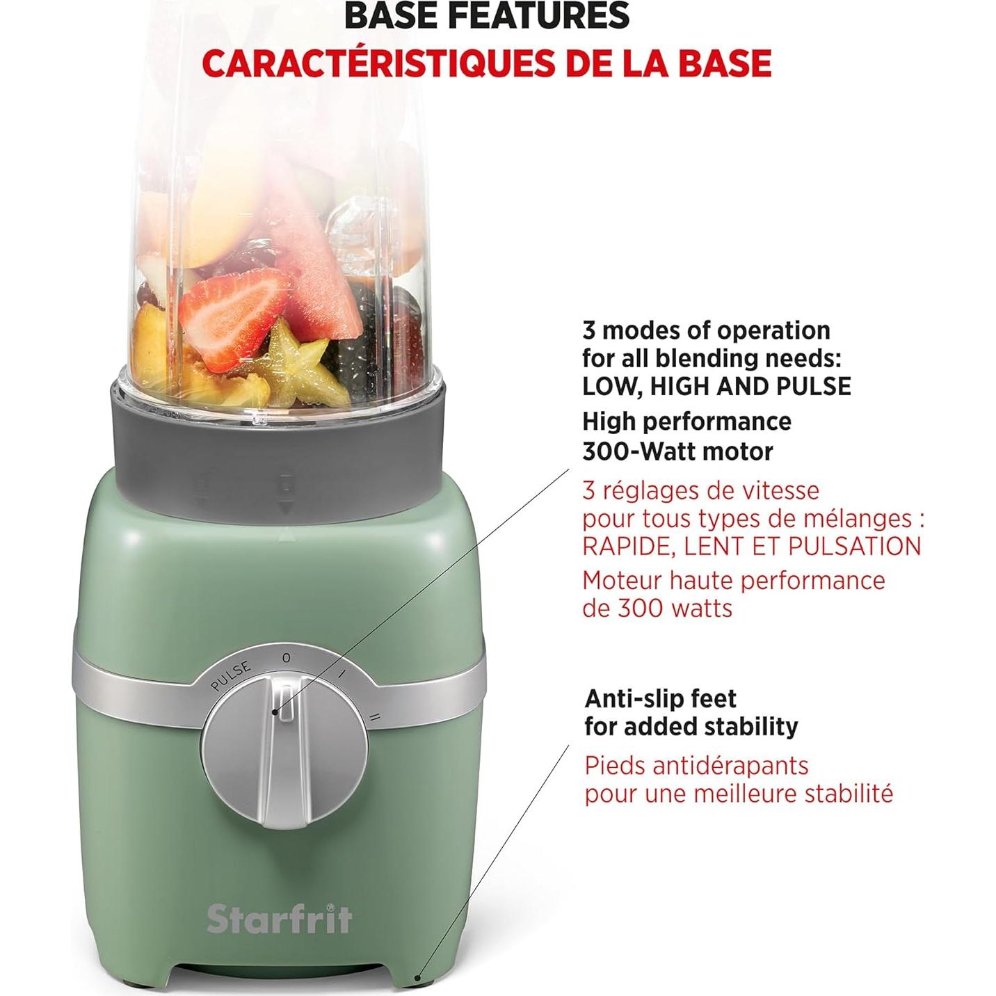 Batidora Personal Starfrit 300W - 2 Tazas 828ml - Salvia