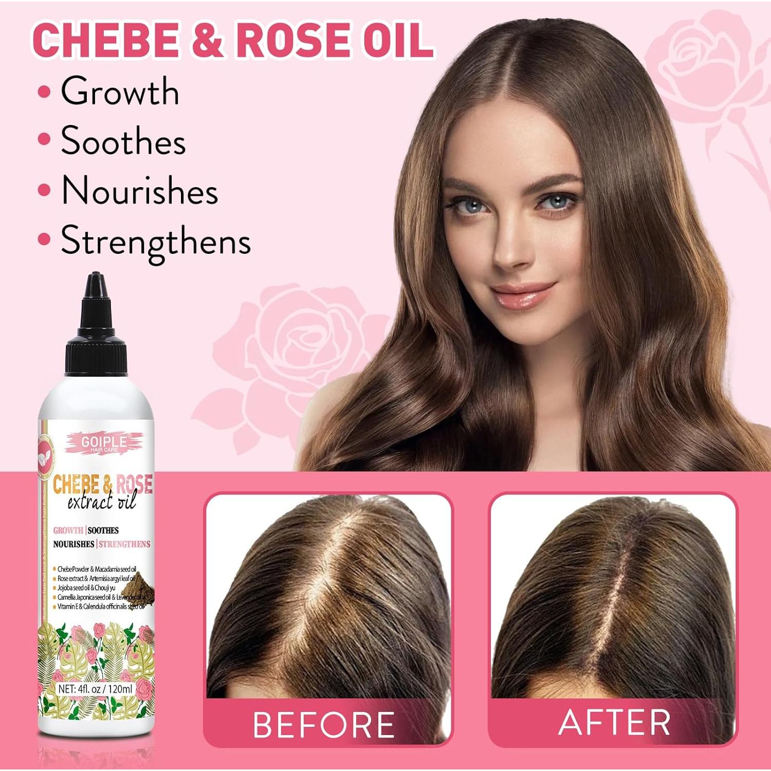 Aceite de Chebe y Rosa WOZUTUNT 118 ml - Crecimiento y Brillo