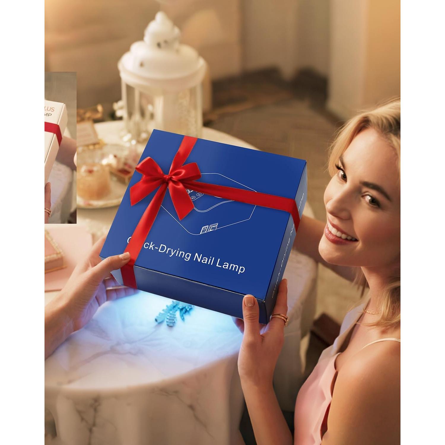 UV Nail Lamp, Rechargeable LED Nail Lamp Sparkly Gel Polish Light 4 Timer Setting Professional Quick Dry Curing Lamp with Display Auto Sensor for Salon & Home