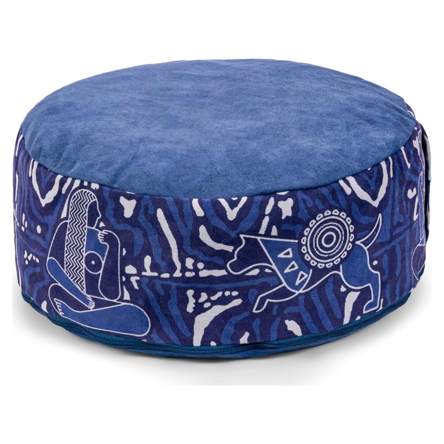 Cojín de Meditación Zaveur Zafu Redondo 45.72 cm Algodón Azul