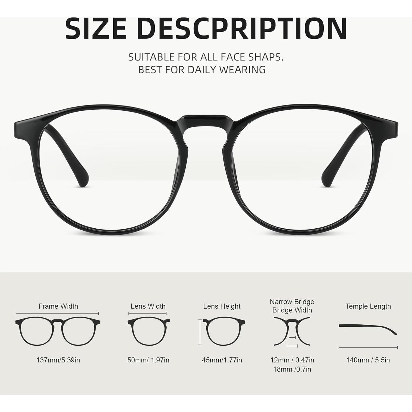 Gafas de Luz Azul KUNCHU UV400 para Adultos - Retro y Ligeras