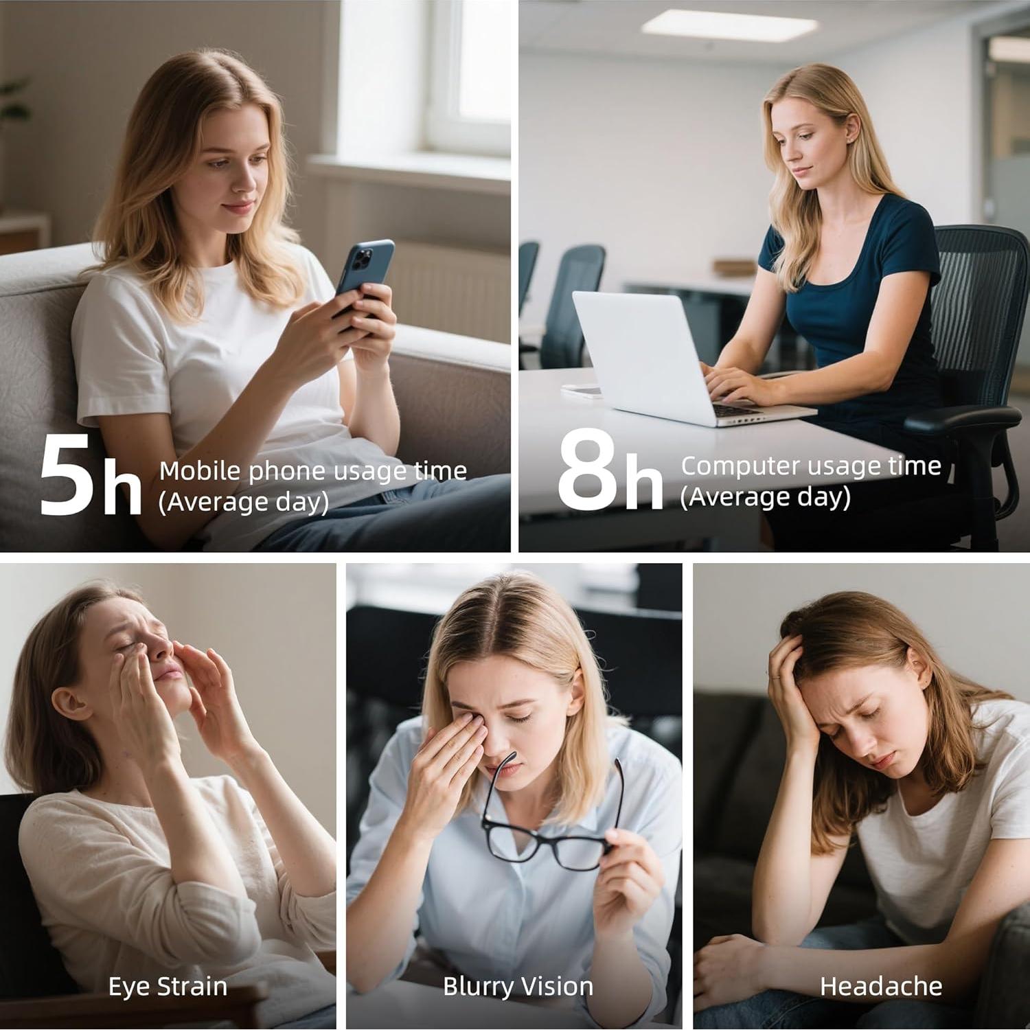 Gafas de Luz Azul KUNCHU UV400 para Adultos - Retro y Ligeras