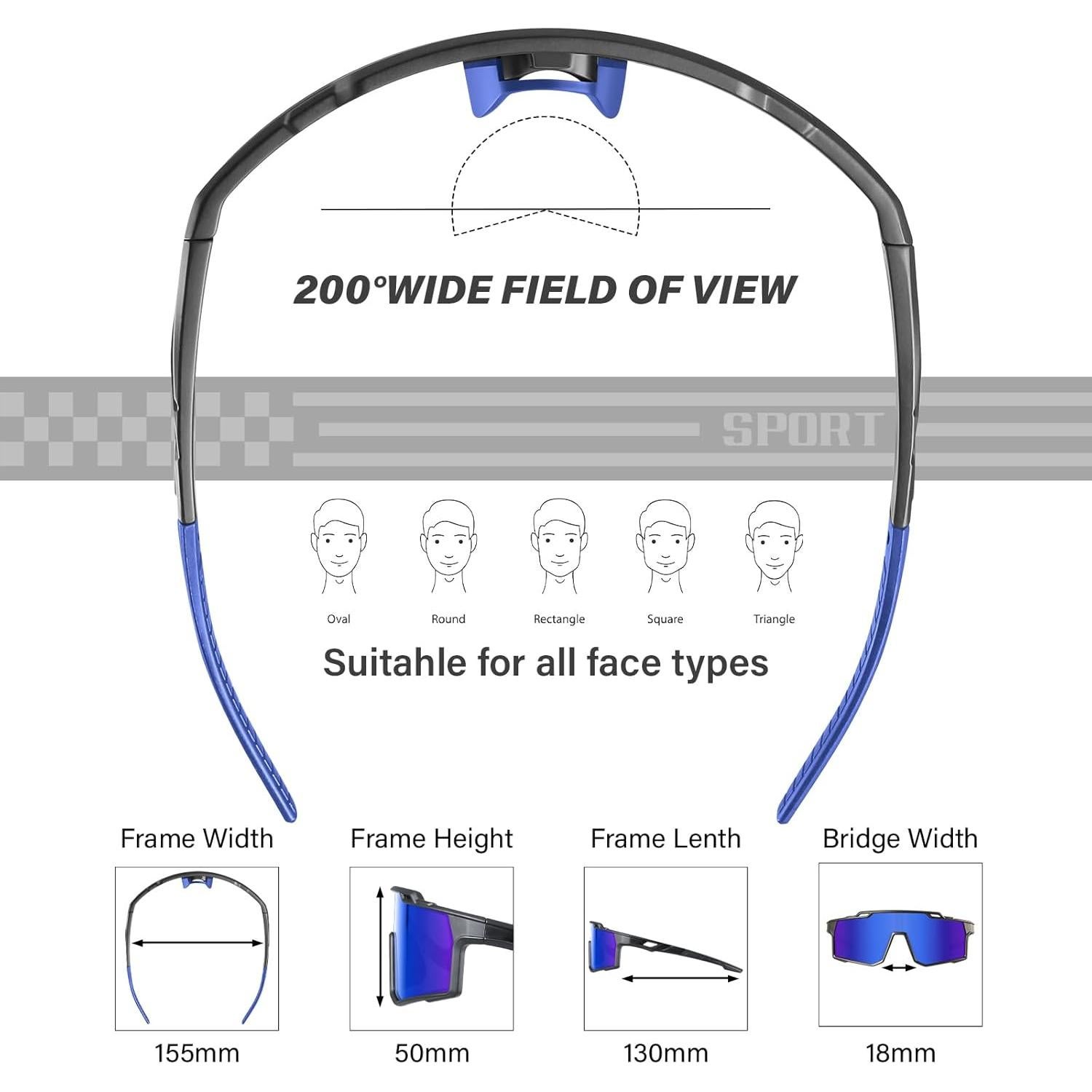 Gafas de sol deportivas polarizadas DioKiw UV protección 3pcs