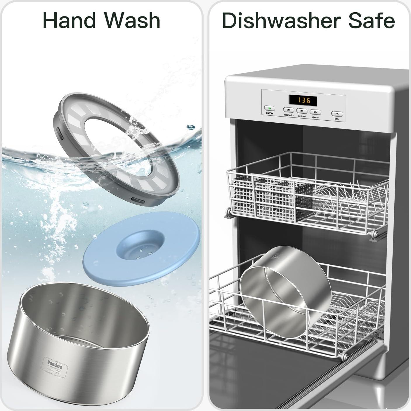 Tazón de Agua Antiderrames Feedoo 2L Acero Inoxidable