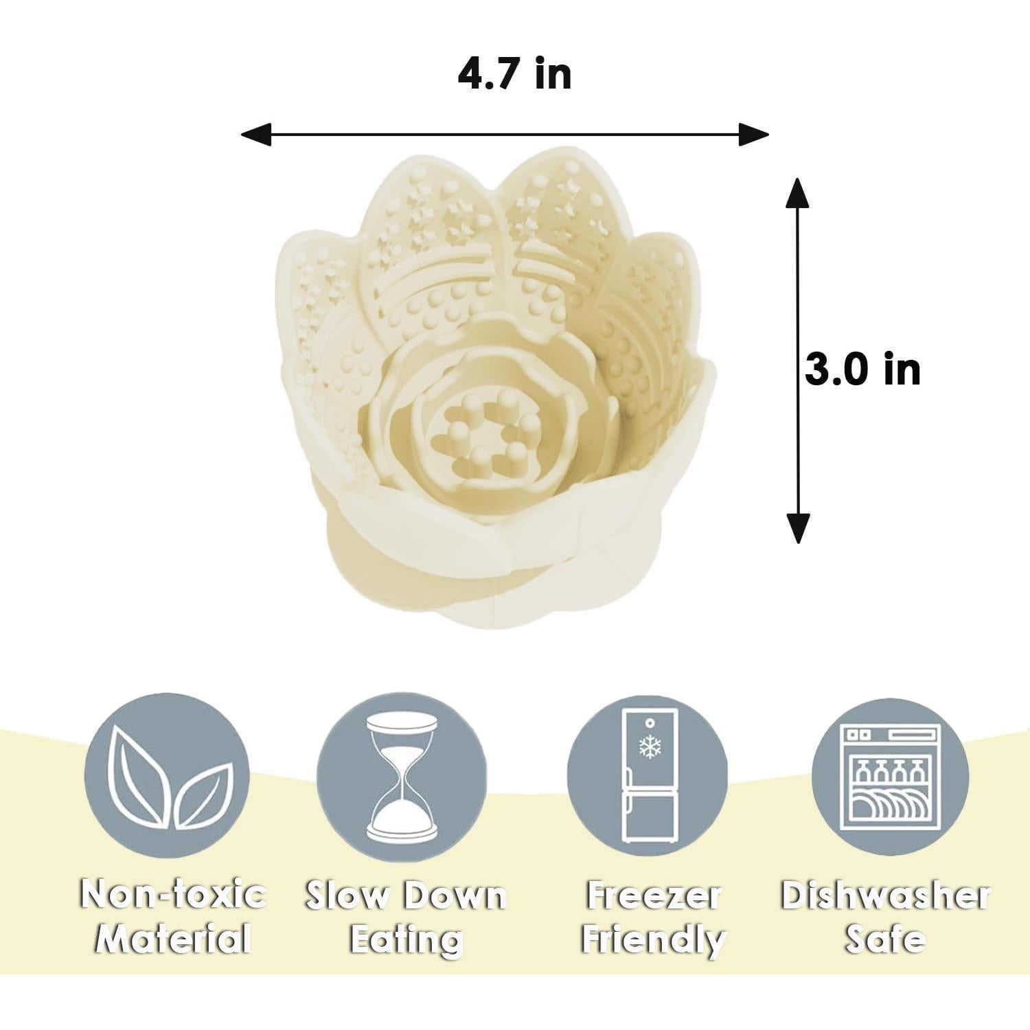 Tazón Lamer para Perros AVYDIIF Beige 12x12x7.6cm Antideslizante