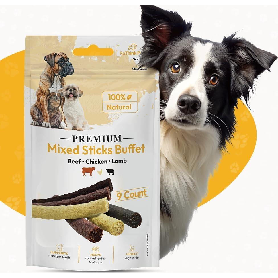 Palitos Masticables para Perros FIFO - Cordero, Pollo y Res, 27 Unidades