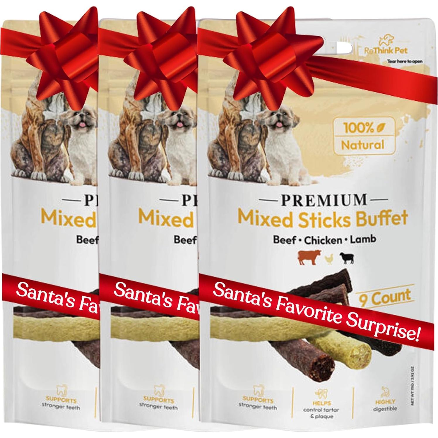 Palitos Masticables para Perros FIFO - Cordero, Pollo y Res, 27 Unidades