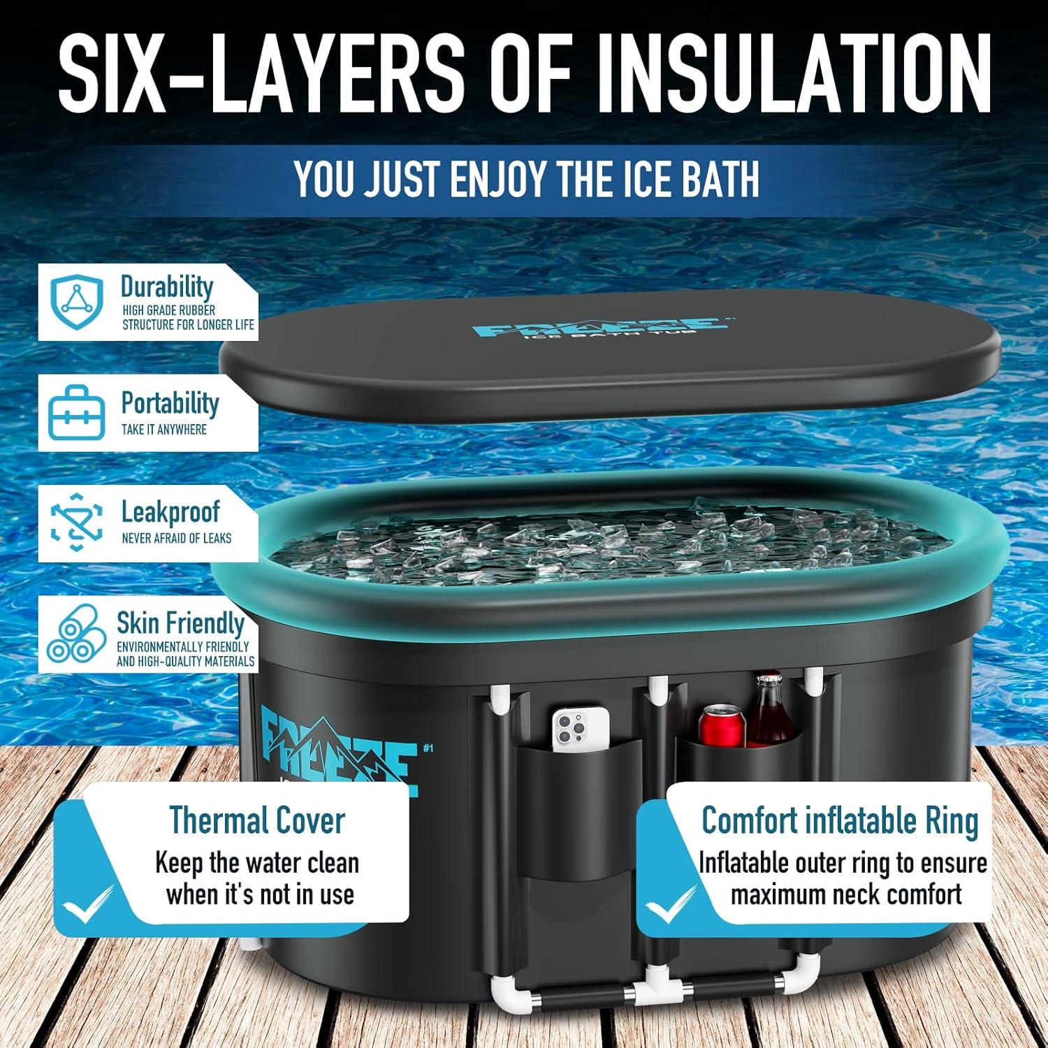 Tina de Baño de Hielo Ovalada ISIDO XXL 560L con Tapa