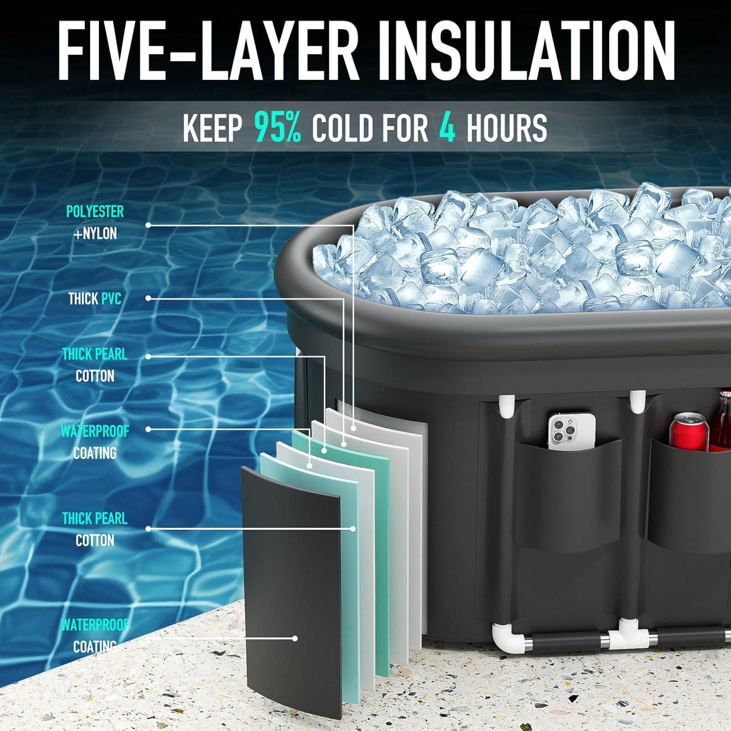 Tina de Baño de Hielo Ovalada ISIDO XXL 560L con Tapa