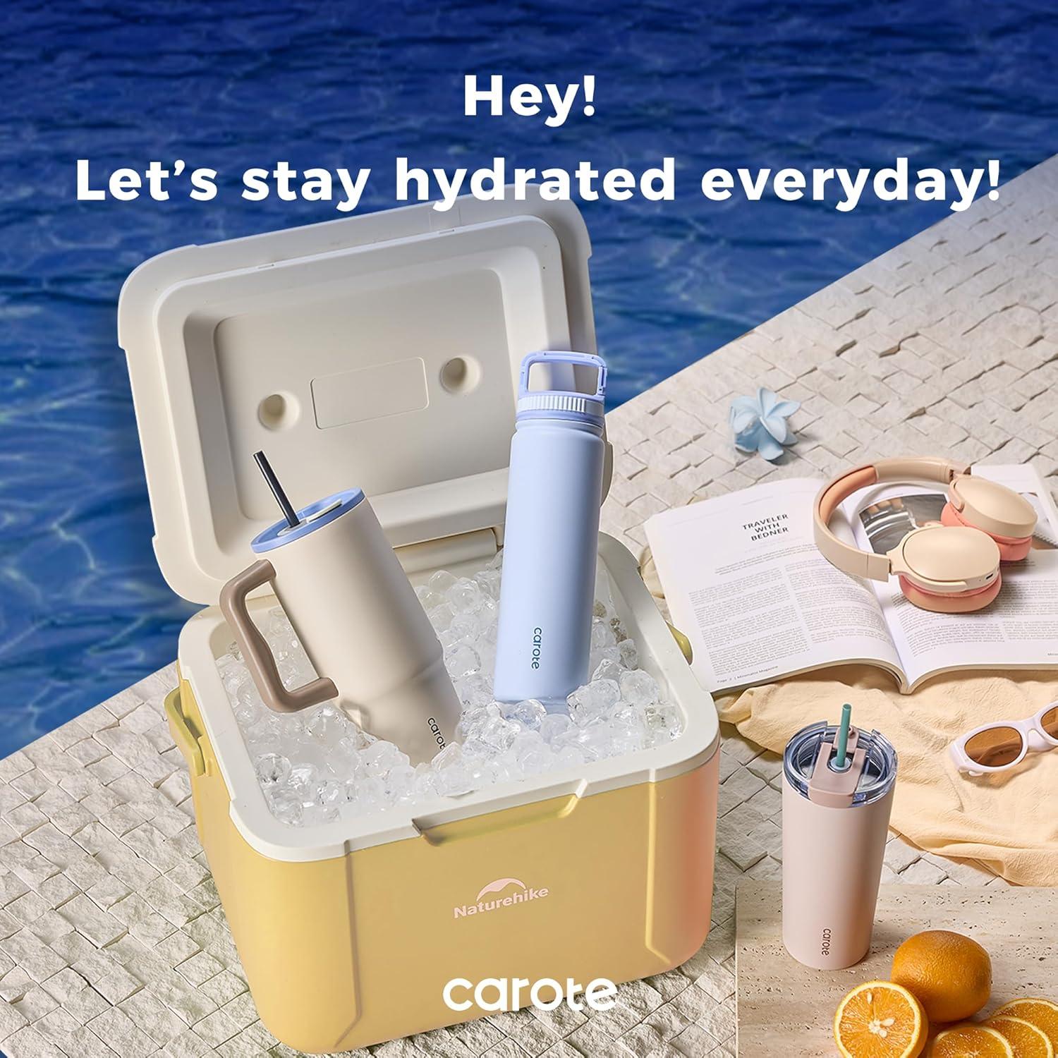 Juego de 3 Botellas de Agua Aisladas CAROTE 2420 ml Azul