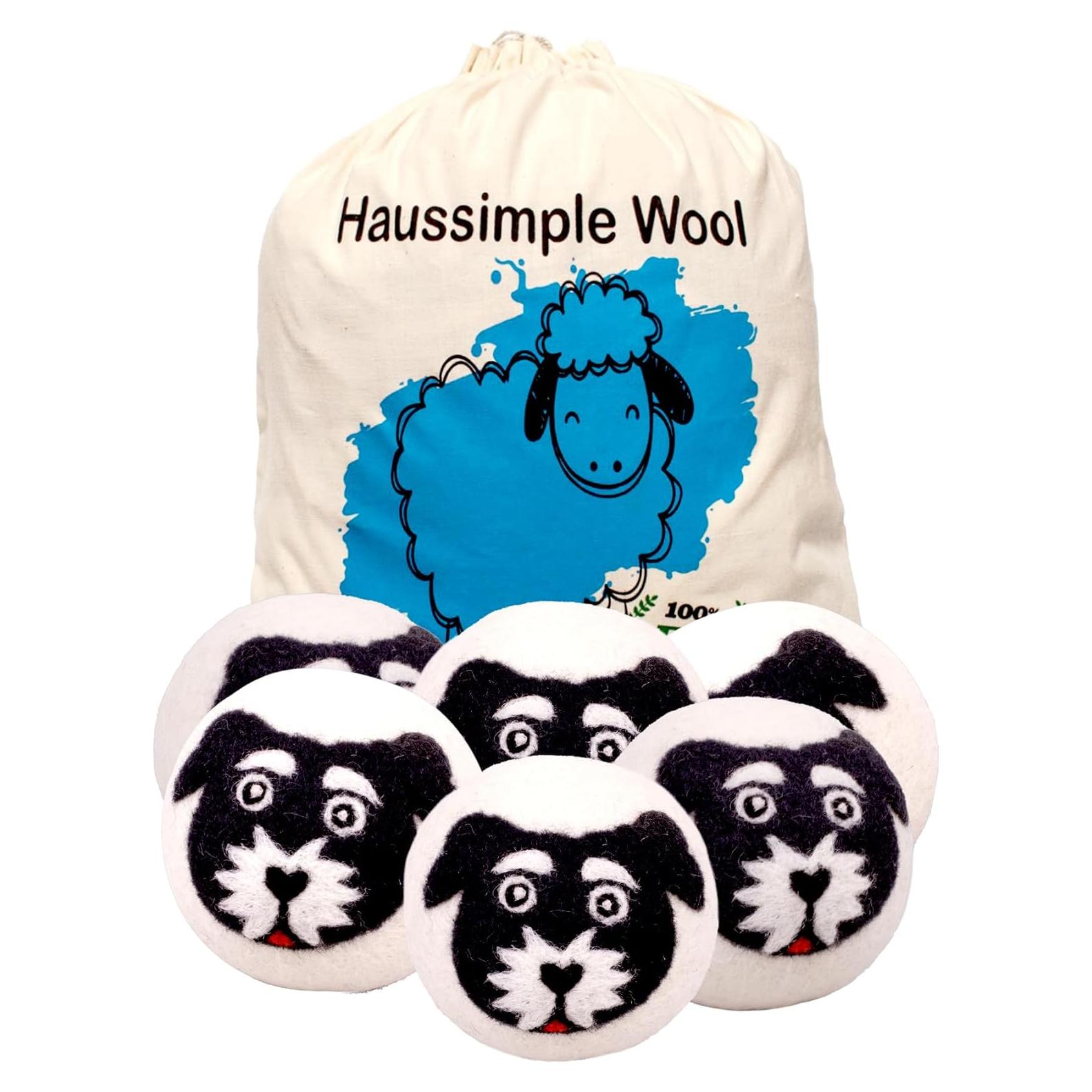 Bolas de Secado de Lana Orgánica 6 Pack Haussimple XL