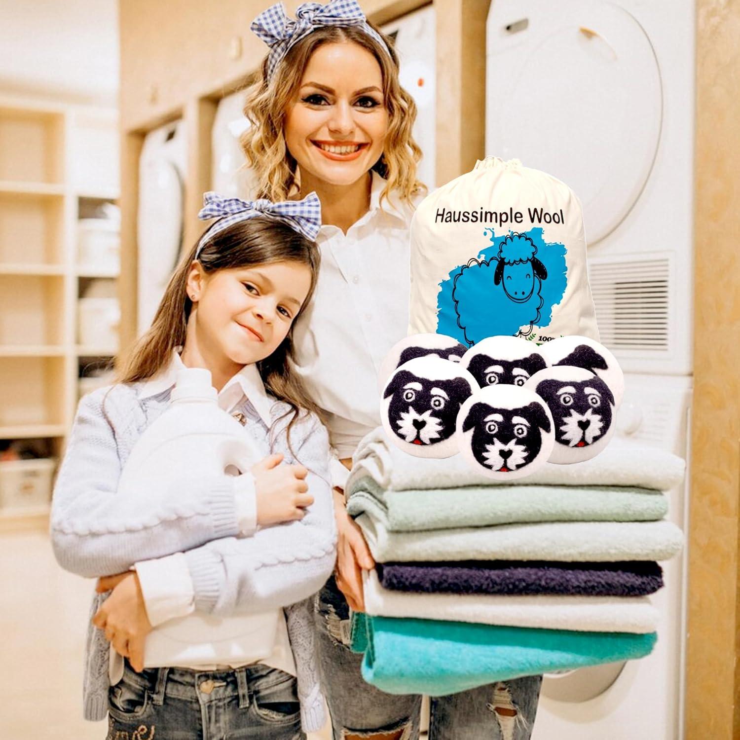 Bolas de Secado de Lana Orgánica 6 Pack Haussimple XL