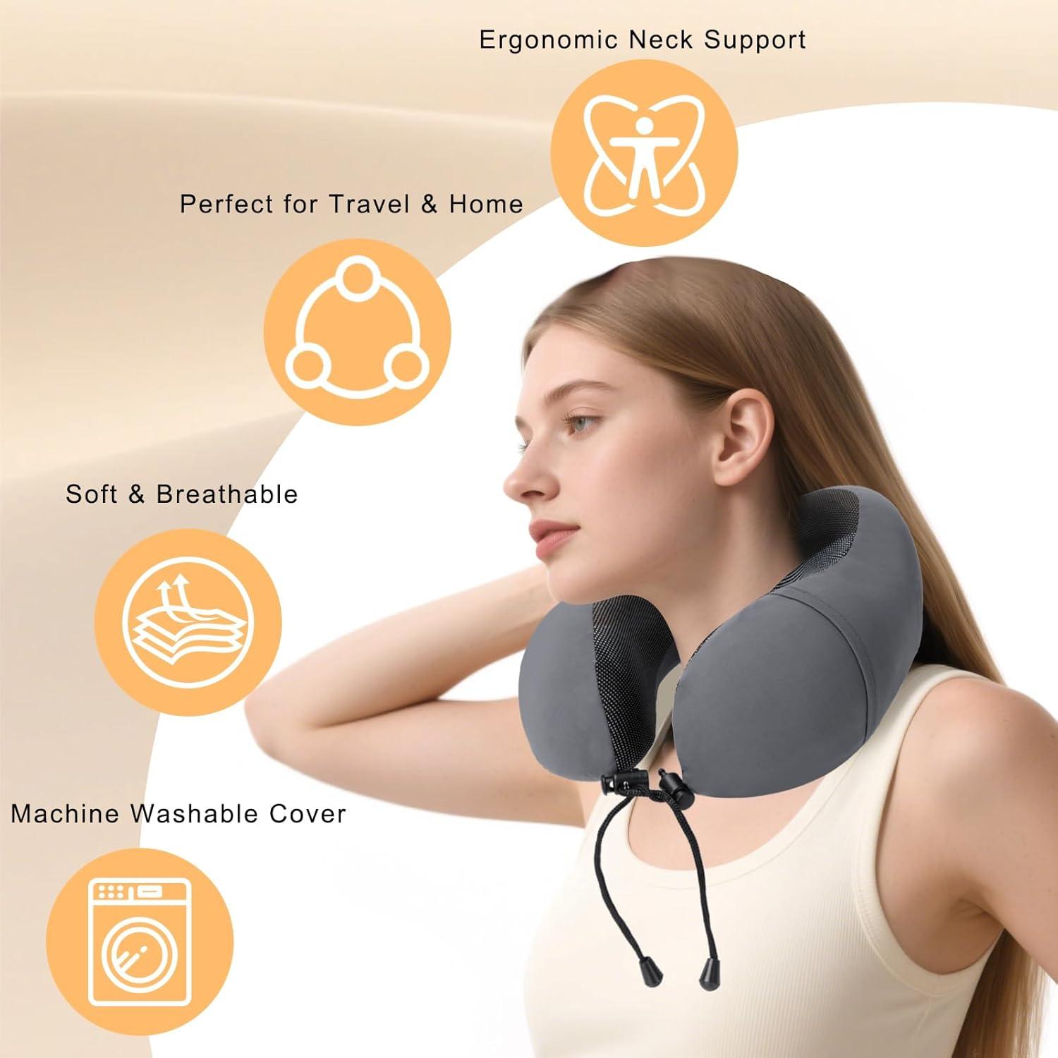 Almohada de Viaje HydroAurum Espuma de Memoria Ergonómica