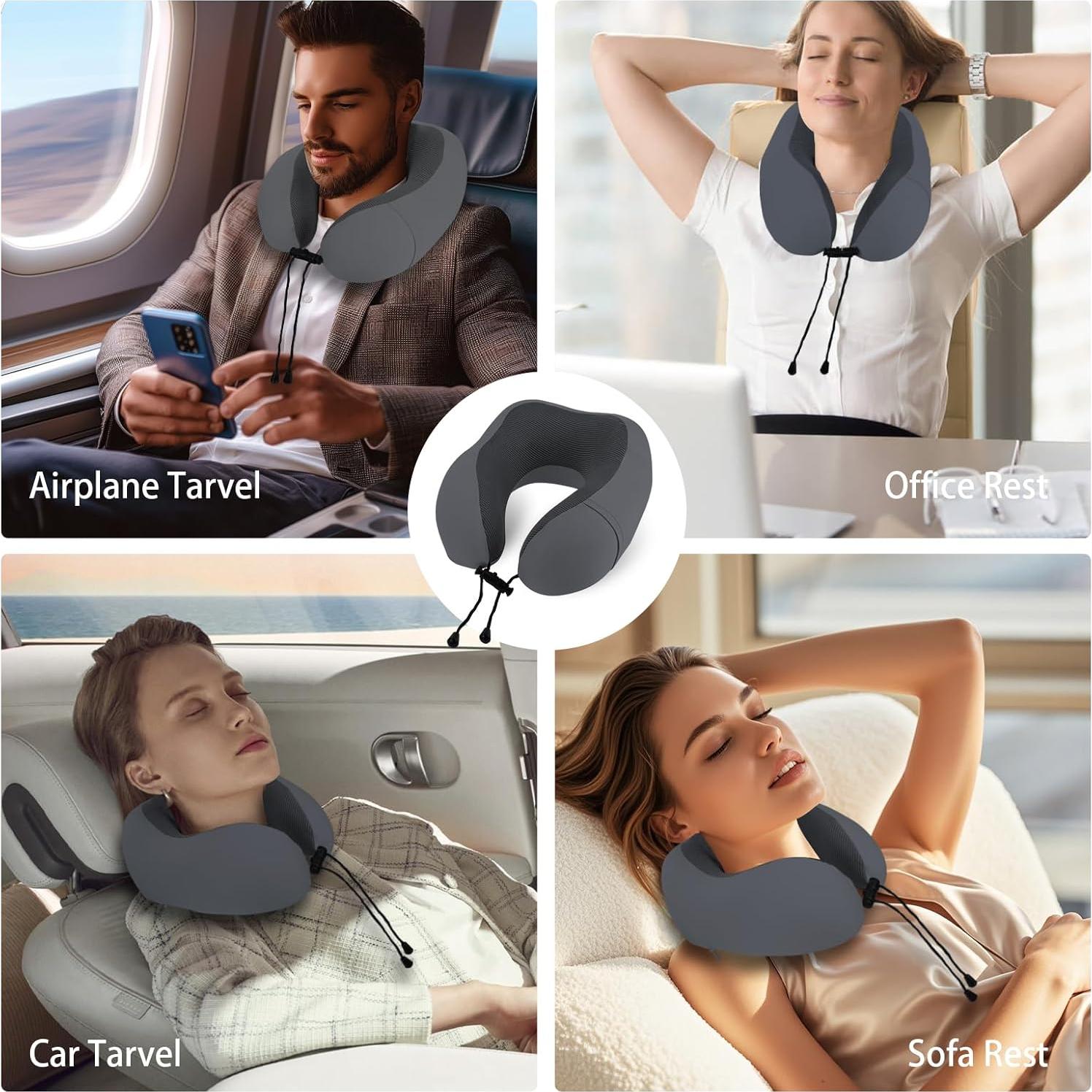 Almohada de Viaje HydroAurum Espuma de Memoria Ergonómica