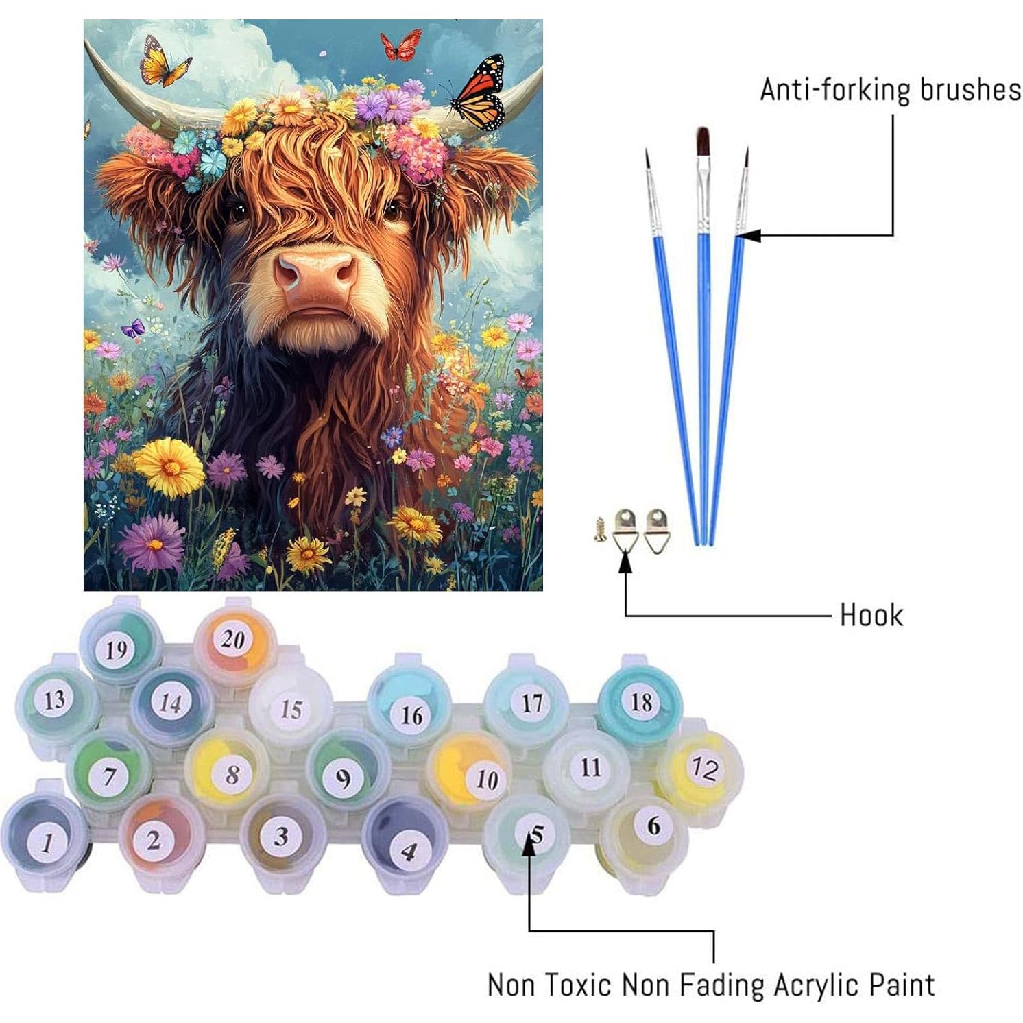 Kit de Pintura por Números Canrichshop Vaca 40.6x50.8cm