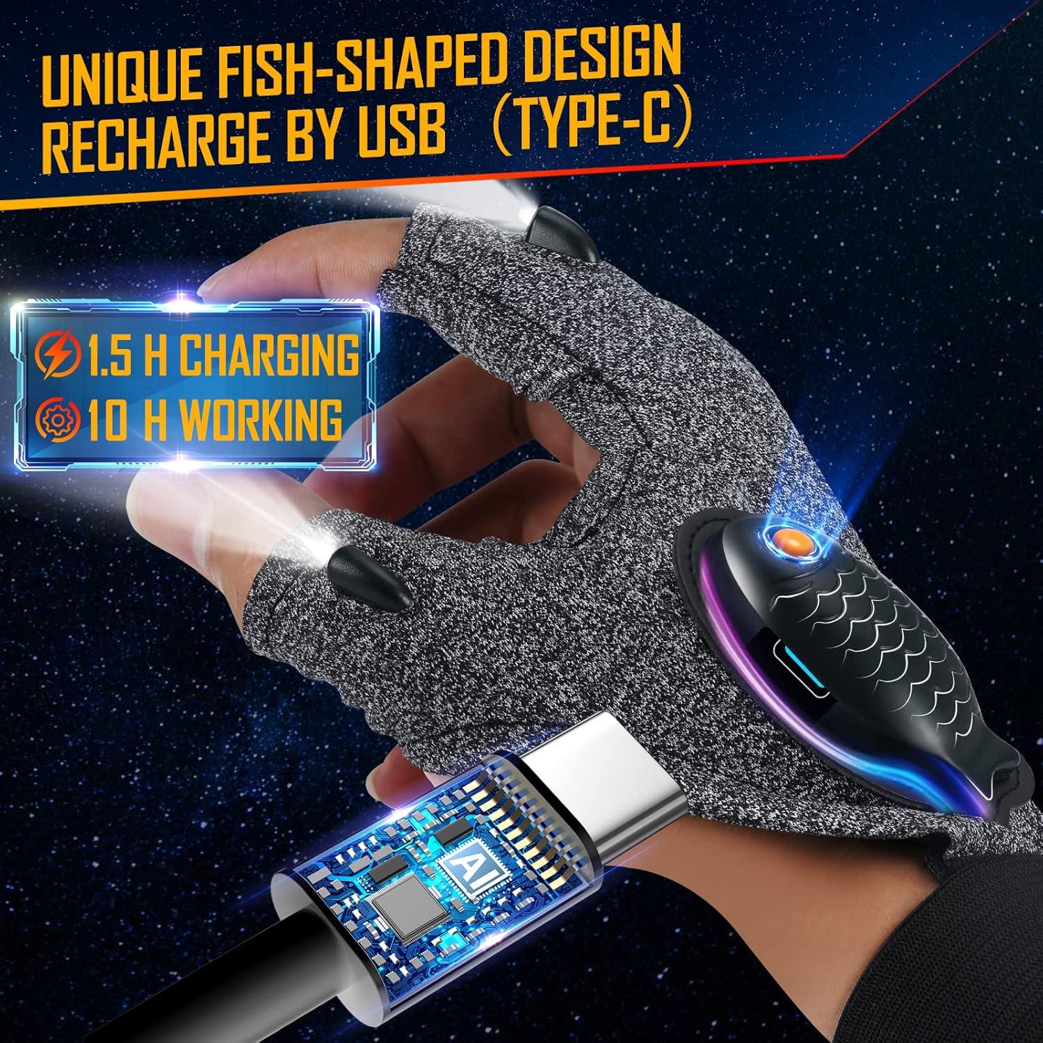 Guantes LED Recargables PARIGO a Prueba de Agua - Gris Oscuro