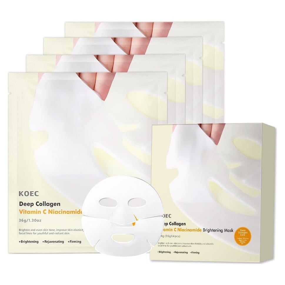 Mascarilla Facial de Colágeno SEWOG Hidratante Antienvejecimiento 4 Pzas