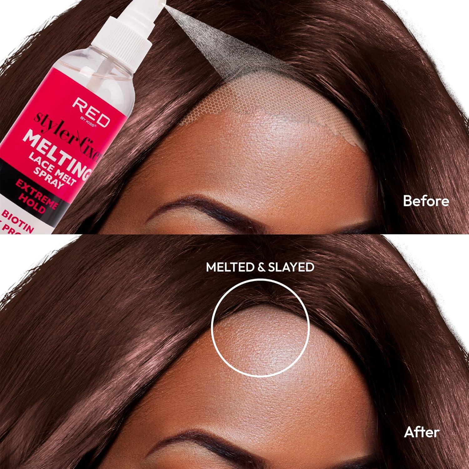 Spray Adhesivo para Cabello Kiss Lace Melting 200ml - Fuerte Sostenimiento