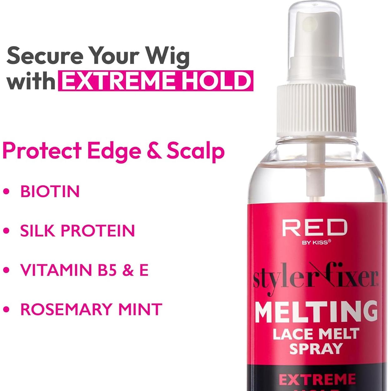 Spray Adhesivo para Cabello Kiss Lace Melting 200ml - Fuerte Sostenimiento