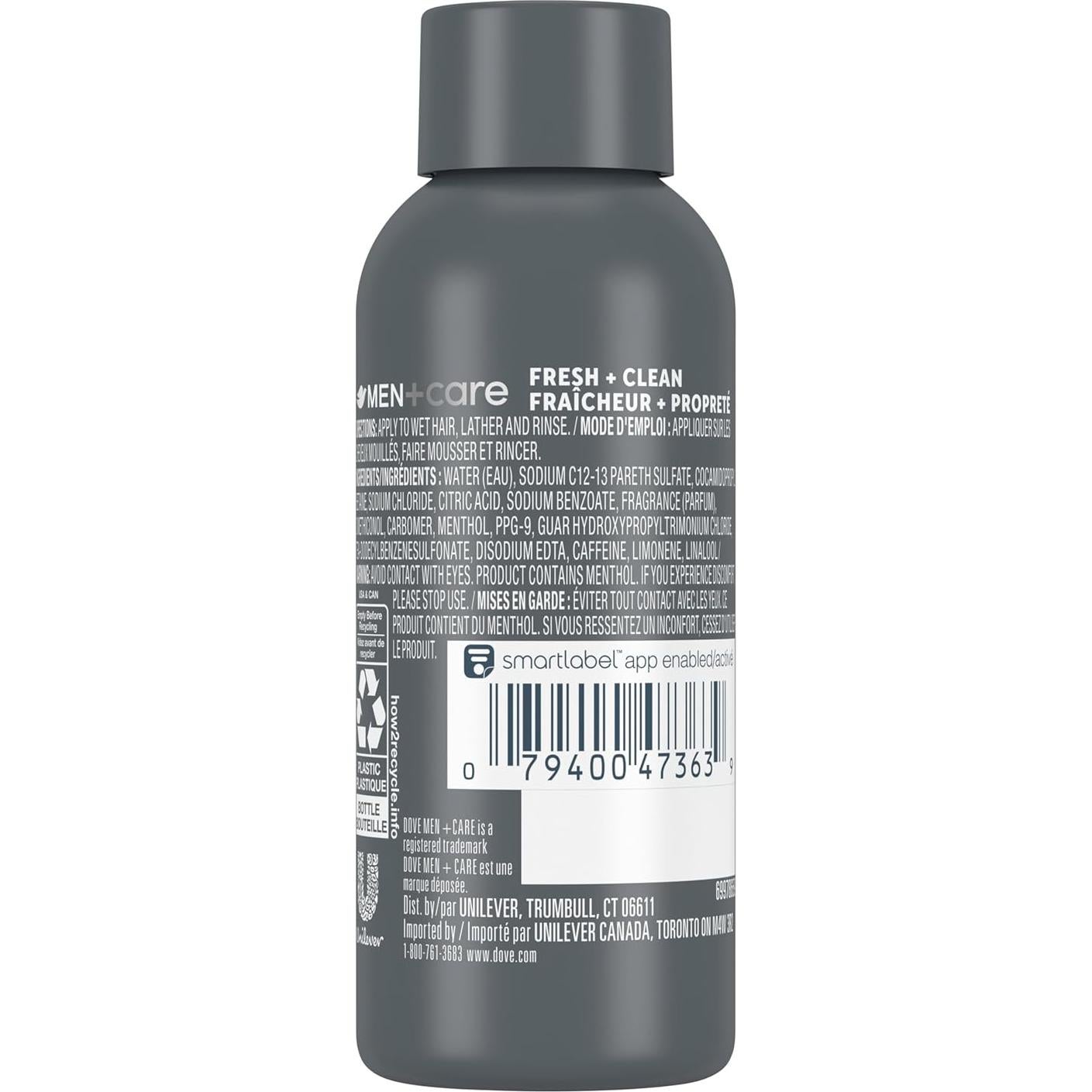 DOVE MEN + CARE Fortifying 2 in 1 Shampoo and Conditioner Fresh and Clean with Caffeine for Normal to Oily Hair Helps Strengthen Thinning Hair 3 oz