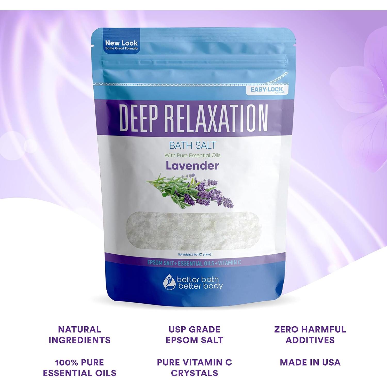 Sal de Baño Relajante 32 Onzas Better Bath con Lavanda