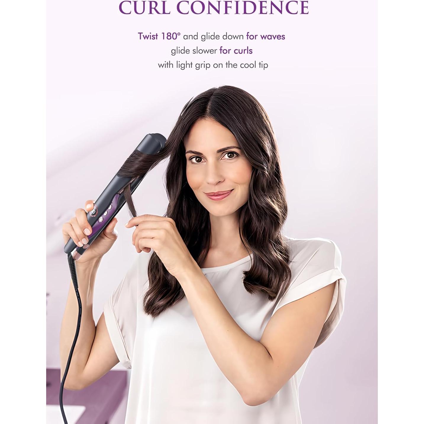 Plancha y Rizador 2 en 1 LANDOT HS168 - Cerámica, Temperatura Ajustable