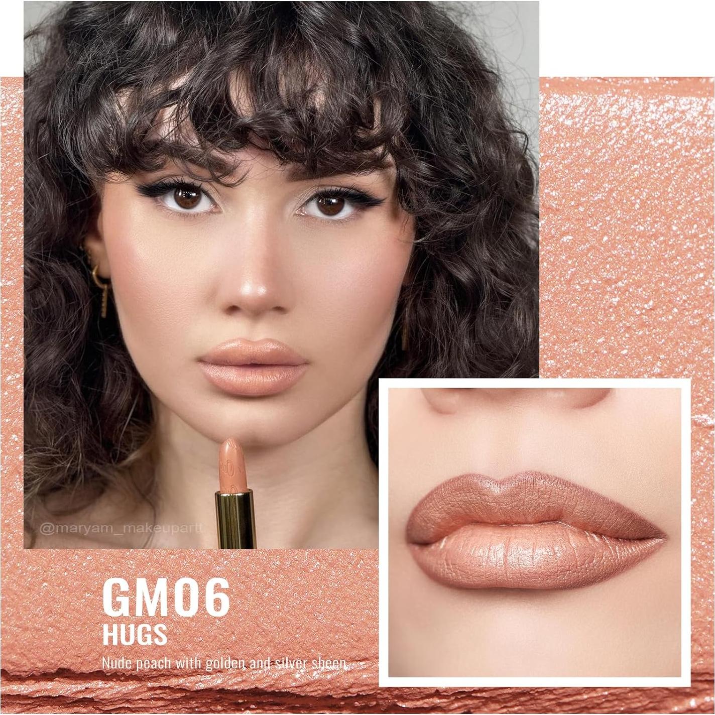 Set de Labiales Metálicos Oulac 3PCS Hidratantes Nude