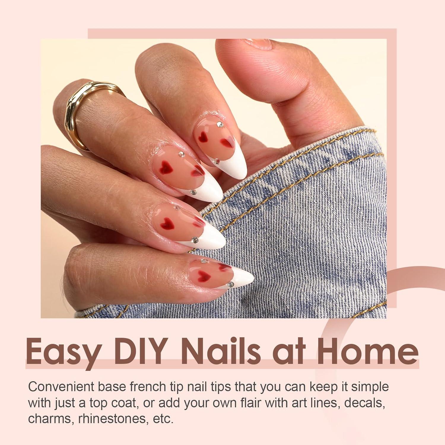 Uñas Postizas de Gel Canvalite Punta Francesa 300 Piezas