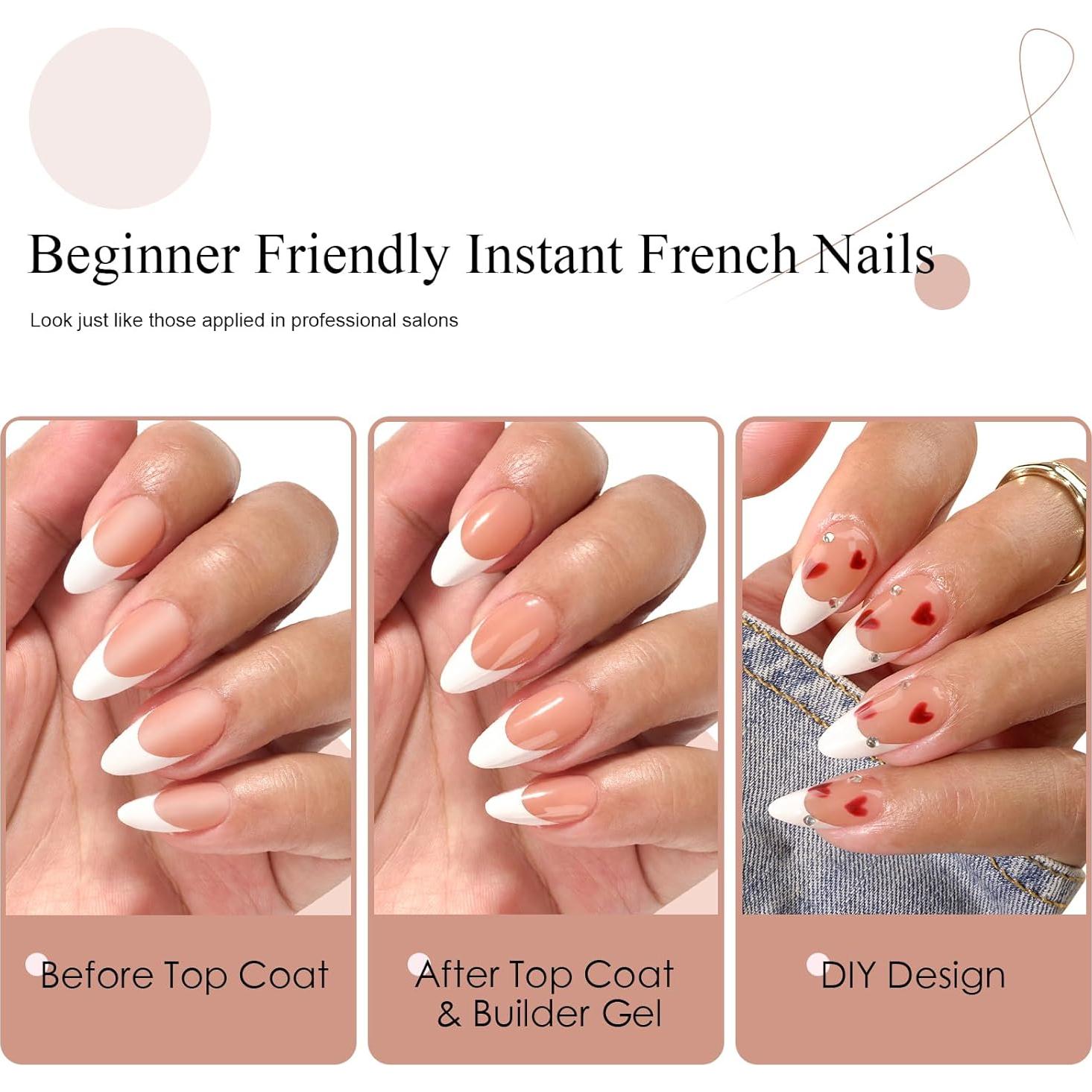 Uñas Postizas de Gel Canvalite Punta Francesa 300 Piezas