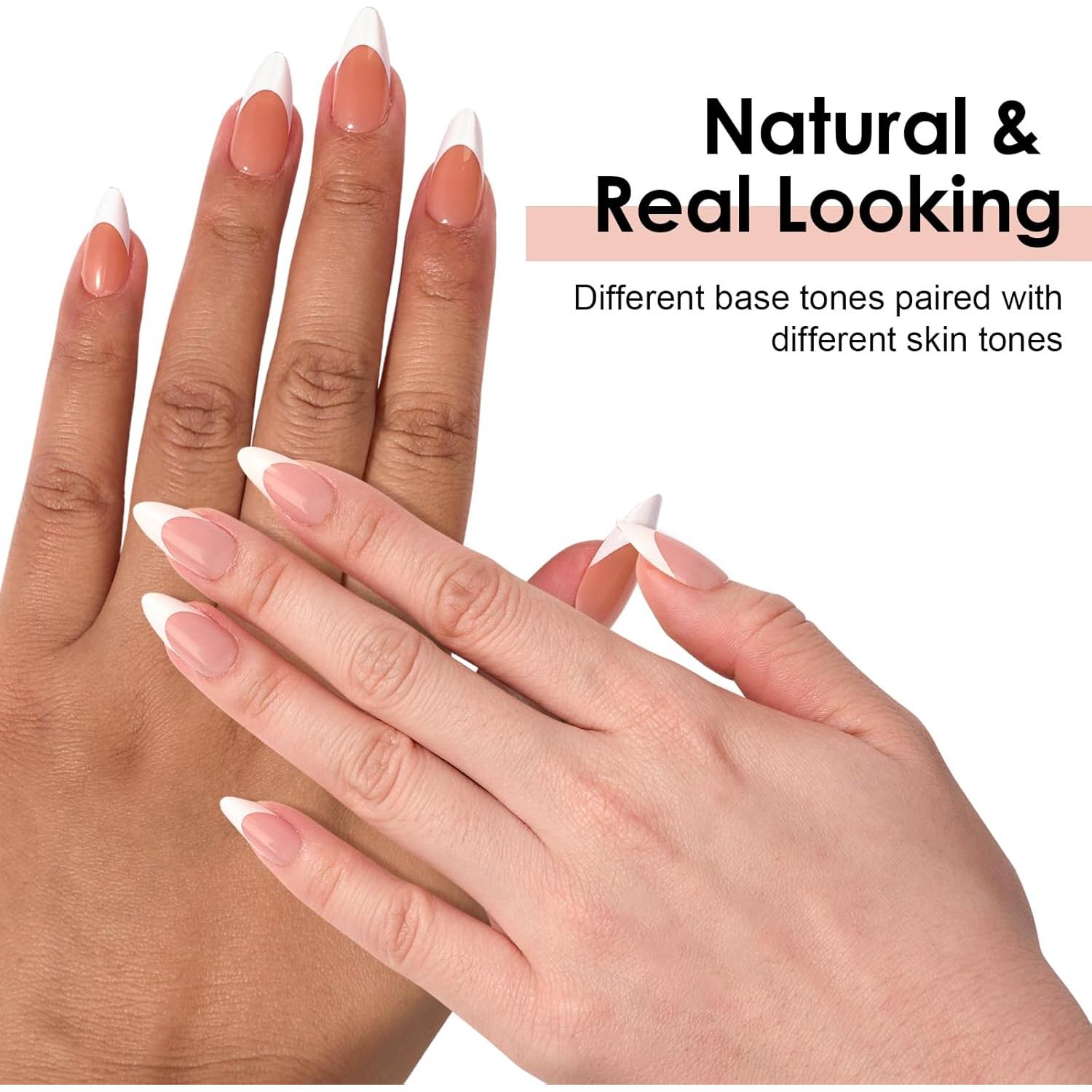 Uñas Postizas de Gel Canvalite Punta Francesa 300 Piezas