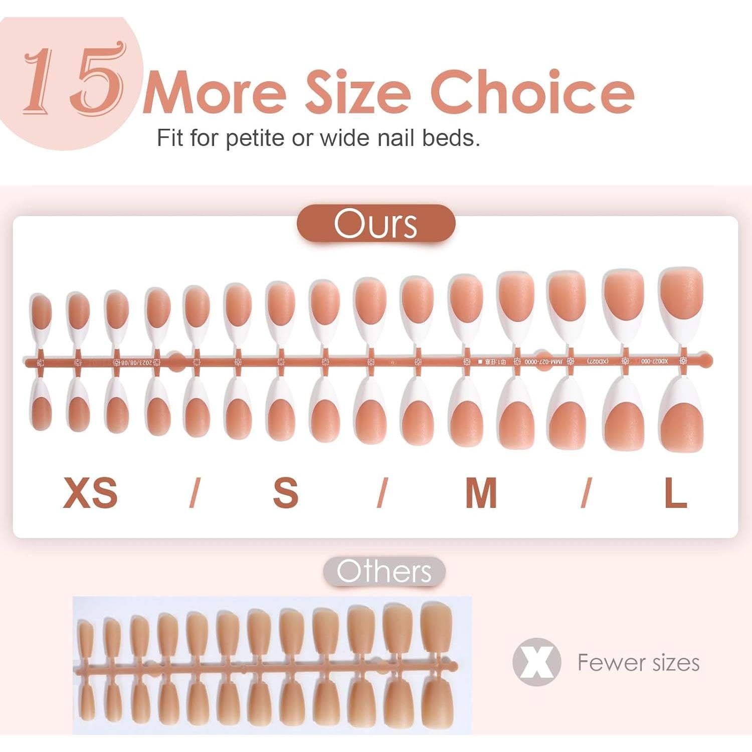 Uñas Postizas de Gel Canvalite Punta Francesa 300 Piezas