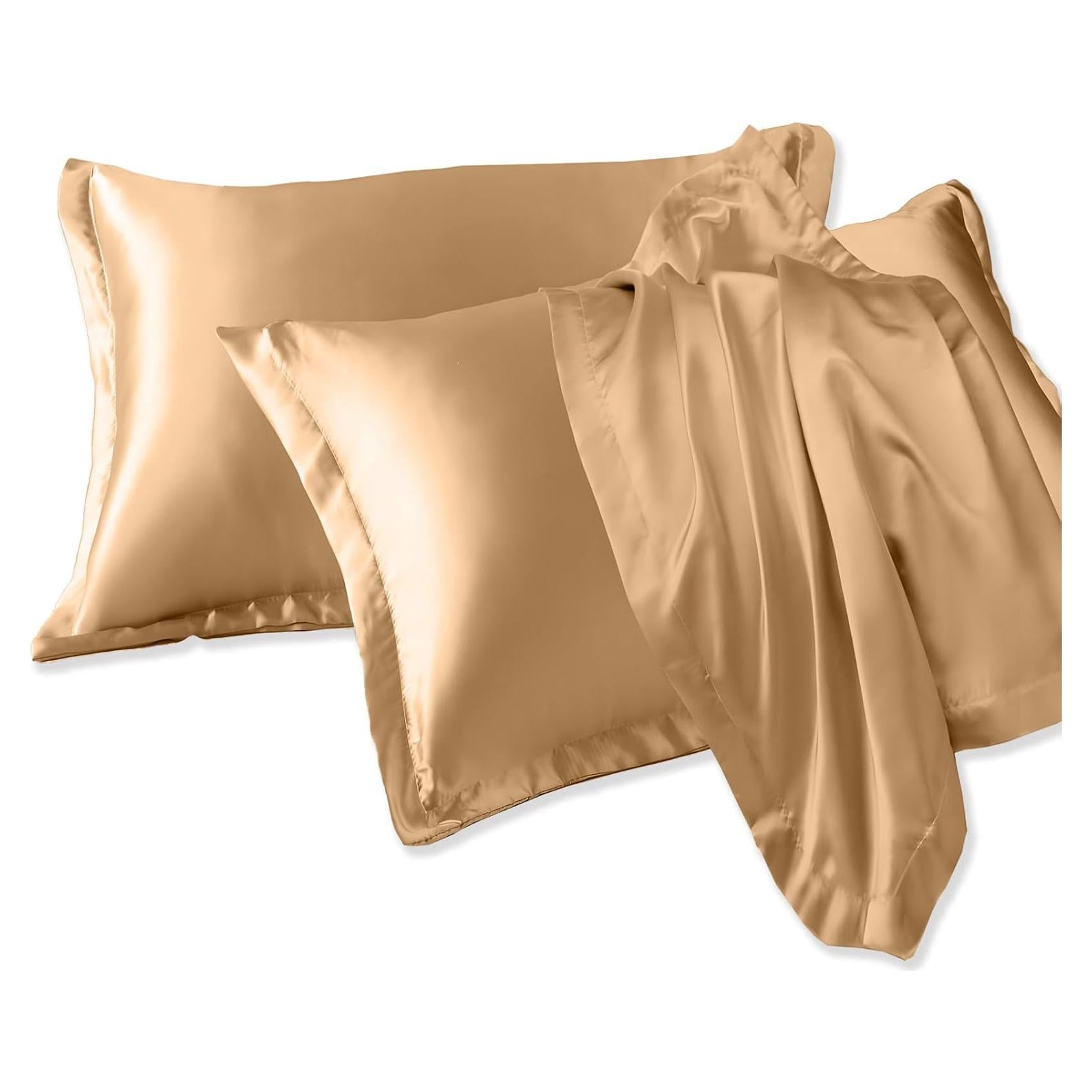 Funda de Almohada de Seda de Hielo iMAYEON King 2 Piezas Champagne