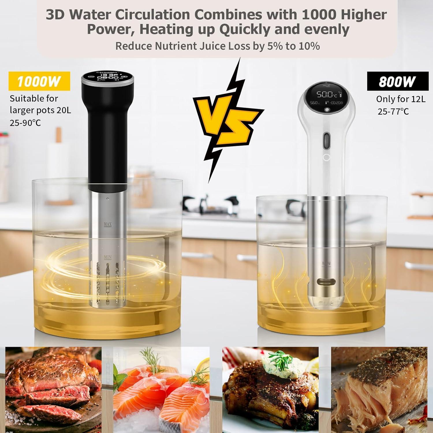 Cocedor Sous Vide WiFi Cattleman Cuisine 1000W 16L Acero Inoxidable